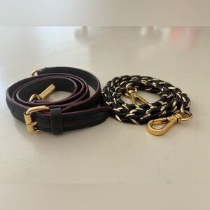 MZ Wallace braided leather strap and leather straps. Color is Magnet